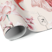 Oriental Geisha, Koi Fish, Japanisch Pagoda Geschenkpapier (Rolleneckpunkt)