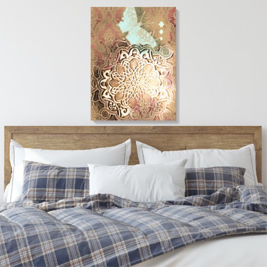 Oriental Glow II - Wrapped Canvas Leinwanddruck (Insitu (Schlafzimmer))