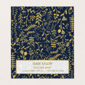 Oriental Gold Boho Einstellungskarte Visitenkarten (Außenseite Aufgefaltet)