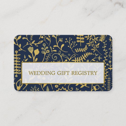 Oriental Gold Boho Gift Registry Card Terminkarte (Vorderseite)