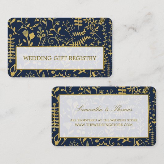 Oriental Gold Boho Gift Registry Card Terminkarte (Vorne/Hinten)