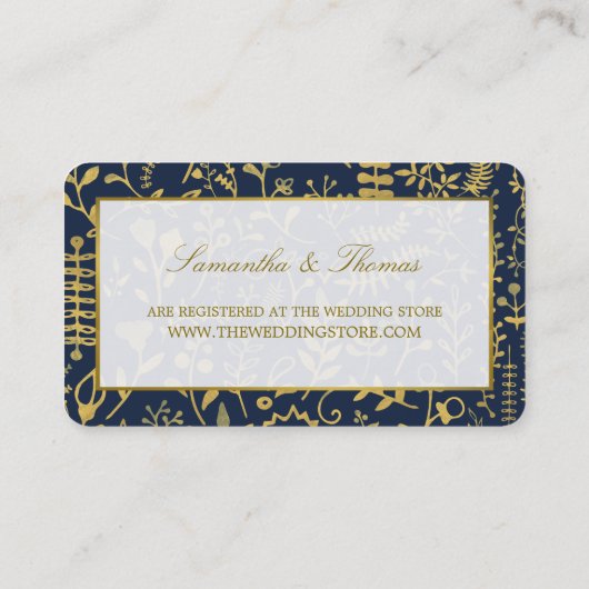 Oriental Gold Boho Gift Registry Card Terminkarte (Rückseite)