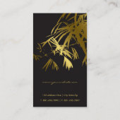 Oriental Gold und Black Bamboo Blätter Stilvolle Z Visitenkarte (Rückseite)