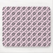 Oriental Grau Pink Japan Yukata Geometrisches Must Mousepad (Vorne)
