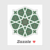 Oriental Green Brown Arab Egypt Geometric Art Aufkleber (Blatt)