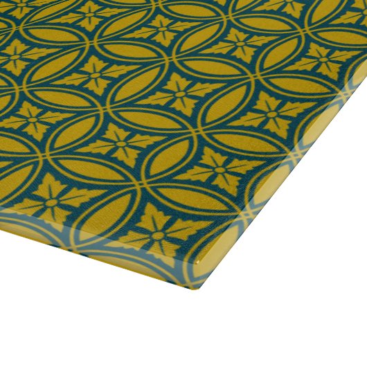 Oriental Green Mustard Japan Rosette Circle Wieder Schneidebrett (Ecke)