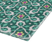 Oriental Green White Ottoman Türkischer Blumenstil Schneidebrett (Ecke)