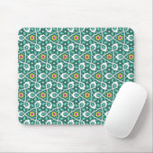 Oriental Green White Ottoman Türkisches Weinmuster Mousepad (Mit Mouse)