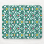 Oriental Green White Ottoman Türkisches Weinmuster Mousepad (Vorne)