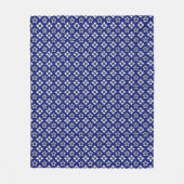 Oriental Indigo White Katazome Blume Muster Fleecedecke (Vorderseite)