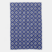 Oriental Indigo White Katazome Blume Muster Geschirrtuch (Vertikal)
