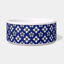 Oriental Indigo White Katazome Blume Muster Napf