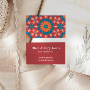 Oriental Inspiriert Red Orange Aquamarin Business Visitenkarte