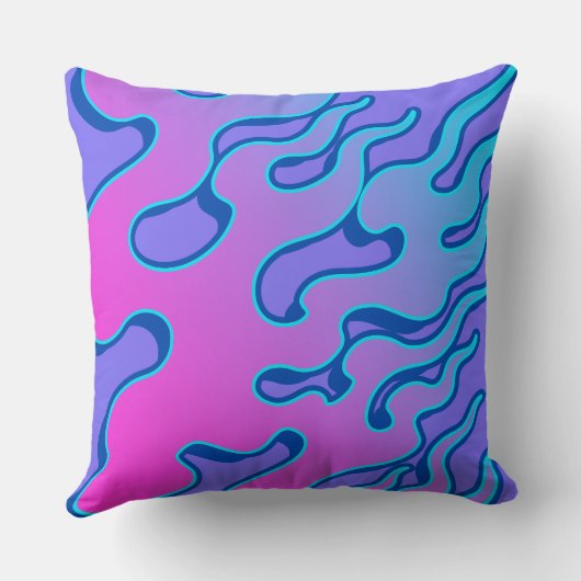 Oriental Japanese Neon Flame Pattern Kissen (Rückseite)