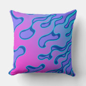 Oriental Japanese Neon Flame Pattern Kissen (Vorderseite)