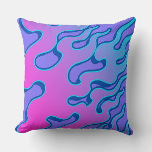 Oriental Japanese Neon Flame Pattern Kissen