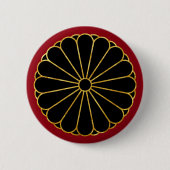 Oriental Kiku Chrysanthemum Mon Imitats rot Button (Vorderseite)