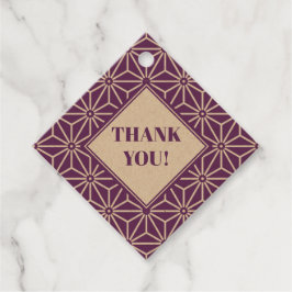 Oriental Lila Ayame Asanoha Japan Muster Geschenkanhänger