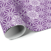 Oriental Lila Ayame Star Asanoha Japan Muster Geschenkpapier (Rolleneckpunkt)