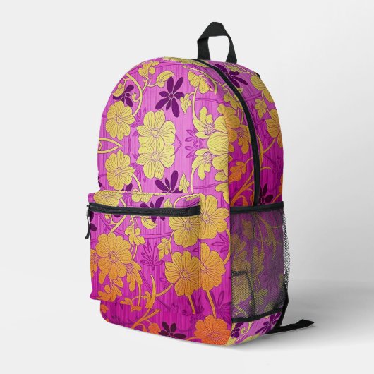 ORIENTAL Lila rosa Muster - Rucksack (Rückseitige Ecke Rechts)