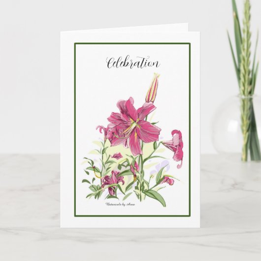 Oriental Lily Card Dankeskarte (Vorderseite)