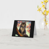 Oriental Longhair Cat Karte (Gelbe Blume)