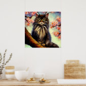 Oriental Longhair Cat Poster (Küche)
