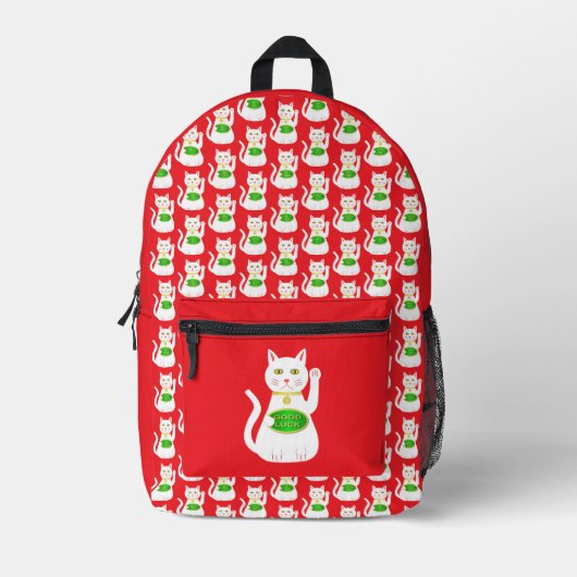 Oriental Lucky Cat Bedruckter Rucksack (Vorderseite)