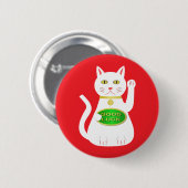 Oriental Lucky Cat Button (Vorne & Hinten)