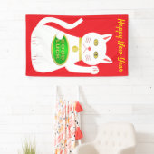 Oriental Lucky Cat Custom Chinese New Year Banner (Insitu)