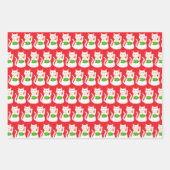 Oriental Lucky Cat Custom Chinese New Year Geschenkpapier Set (Vorderseite 3)