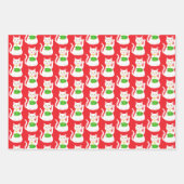 Oriental Lucky Cat Custom Chinese New Year Geschenkpapier Set (Vorderseite)