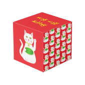 Oriental Lucky Cat Custom Foto Upload Würfel (Rückseite Schrägansicht)