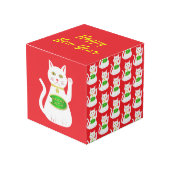 Oriental Lucky Cat Custom Foto Upload Würfel (Vorderseite Schrägansicht)