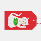 Oriental Lucky Cat Custom Geschenkanhänger (Vorderseite (Horizontal))