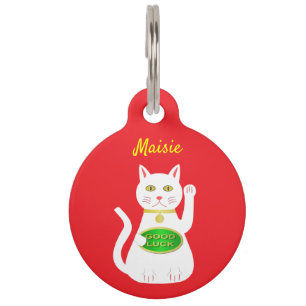 Oriental Lucky Cat Custom Haustiermarke