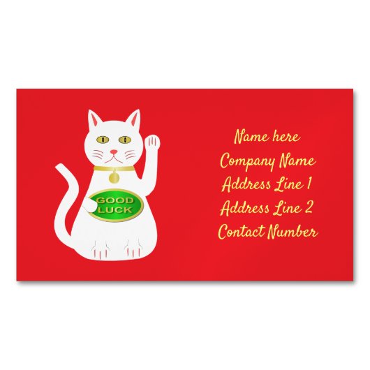 Oriental Lucky Cat Custom Magnetische Visitenkarte (Vorderseite)