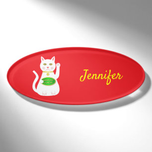 Oriental Lucky Cat Custom Namenschild