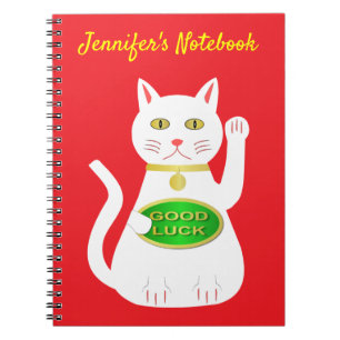 Oriental Lucky Cat Custom Notizblock