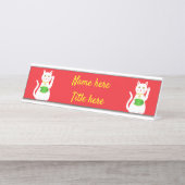 Oriental Lucky Cat Custom Schreibtischnamensplakette (Vorderseite )
