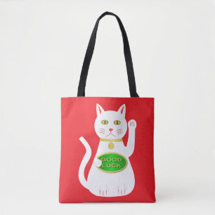 Oriental Lucky Cat Doppelseitige Printwerbung Tasche
