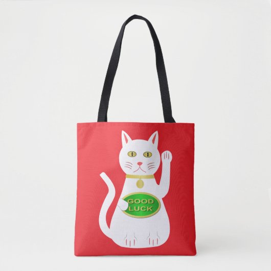 Oriental Lucky Cat Doppelseitige Printwerbung Tasche (Vorderseite)