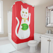 Oriental Lucky Cat Duschvorhang (Beispiel)