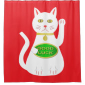 Oriental Lucky Cat Duschvorhang (Vorderseite)