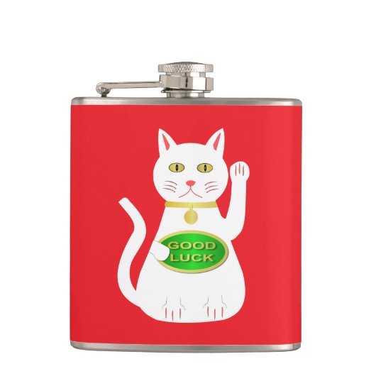 Oriental Lucky Cat Flachmann (Vorderseite)