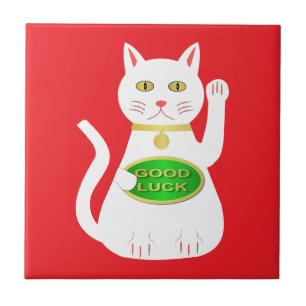 Oriental Lucky Cat Fliese