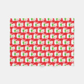 Oriental Lucky Cat Gemustert Fleecedecke (Vorderseite (Horizontal))