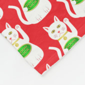Oriental Lucky Cat Gemustert Fleecedecke (Ecke)