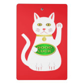 Oriental Lucky Cat Gemustert Mini Klemmbrett (Rückseite)