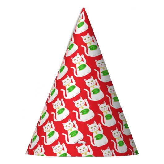 Oriental Lucky Cat Gemustert Partyhütchen (Links)